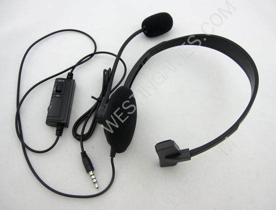 Headset Headphone with Volume Control and Microphone for PS4 - Black - Image 2
