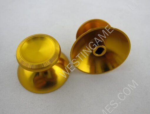 Replacement Aluminum Alloy Joystick 3D Thumbstick Caps for Xbox360 Controller - Golden (2 PCS)