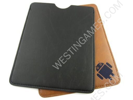 8 inch Universal Cow Leather Pouch Bag for Tablet PC - Black/Brown