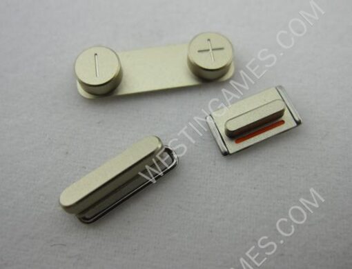 3 in 1 Original Power Button + Mute Switch + Volume Rocker Set for iPhone 5S - Gold