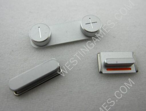 3 in 1 Original Power Button + Mute Switch + Volume Rocker Set for iPhone 5S - Silver