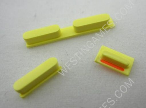3 in 1 Replacement Power Button + Vibrate Switch + Volume Rocker Set for iPhone 5C - Yellow