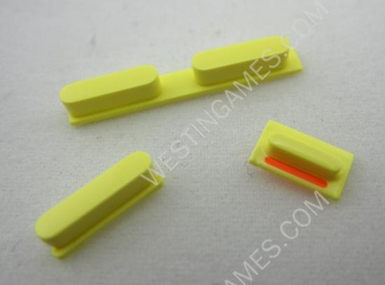 3 in 1 Replacement Power Button + Vibrate Switch + Volume Rocker Set for iPhone 5C - Yellow