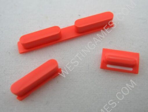 3 in 1 Replacement Power Button + Vibrate Switch + Volume Rocker Set for iPhone 5C - Red