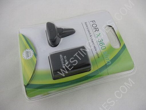 4800mAh Battery Pack with Chargeable Cable for Xbox 360 Black