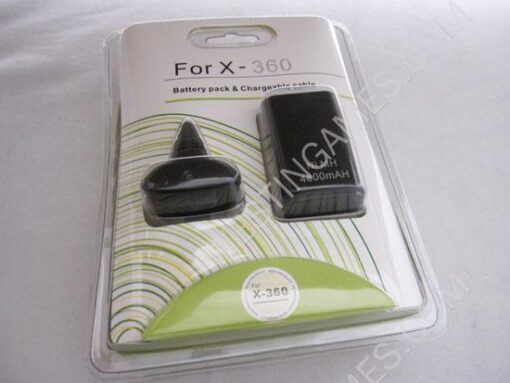 4800mAh Battery Pack with Chargeable Cable for Xbox 360 Black - Image 3