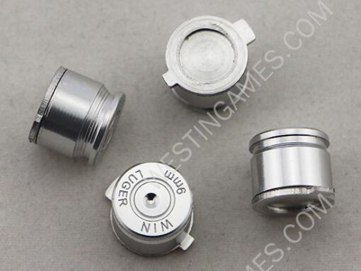 9mm ABXY Bullet Shell Button Mod Kit for PS4 PS3 PS2 Controller Joystick - Silver