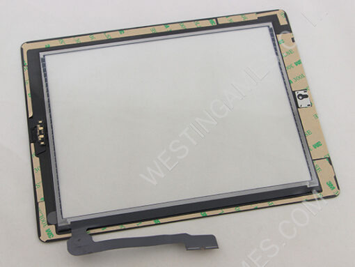 Full Glass Digitizer Touch Screen Assembly with Home Button and Adhesive for iPad 3 - Black - Image 2