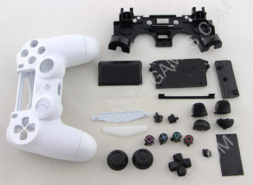 Replacement Complete Housing Shell Case for PS4 Dualshock 4 Controller - Glossy White
