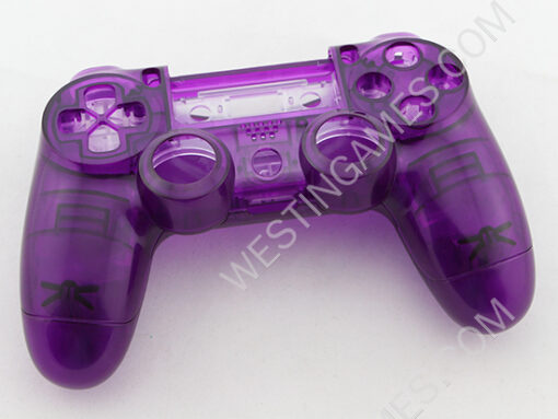 Replacement Complete Housing Shell Case for PS4 Dualshock 4 Controller - Transparent Purple - Image 2