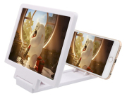3D Enlarge Screen Video Amplifiers Magnifier for Samsung iPhone Mobile Phone - White