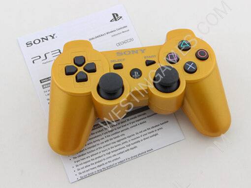 Bluetooth Wireless Controller New Blister Packing for Sony PS3 US Version - Gold - Image 2