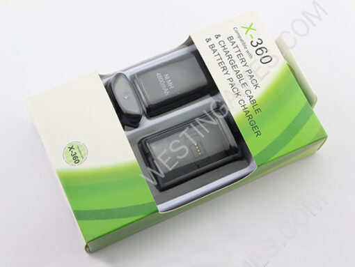 4 in 1 Battery Charging Kit with 4800mAH Battery Recharger Pack for XBOX360 & Slim - Black