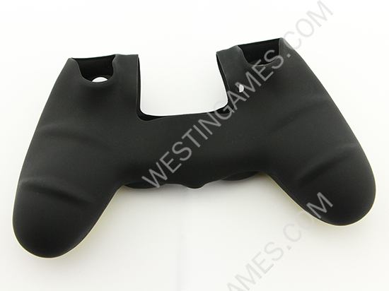 Black Silicone Protective Case with Particle Grip for PS4 Dualshock 4 Controllers - Blue - Image 2