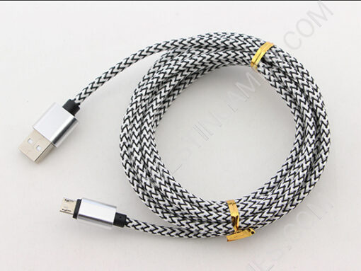 10Ft Long Braided Micro USB 2A Data Sync Charger Cable Cord For Smart Phones / PS4 XBOX ONE - Silver
