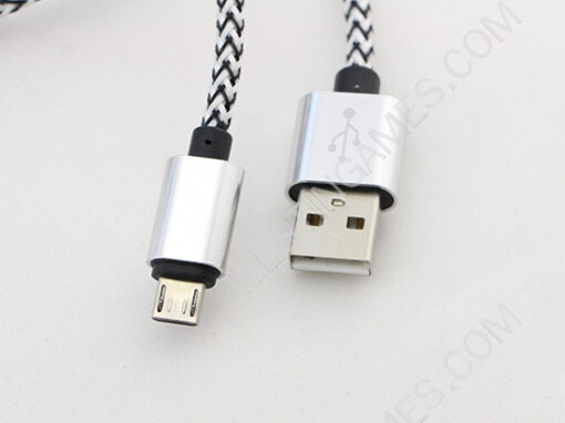 10Ft Long Braided Micro USB 2A Data Sync Charger Cable Cord For Smart Phones / PS4 XBOX ONE - Silver - Image 4