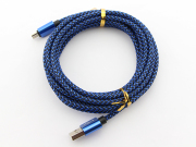 10Ft Long Braided Micro USB 2A Data Sync Charger Cable Cord For Smart Phones / PS4 XBOX ONE - Blue