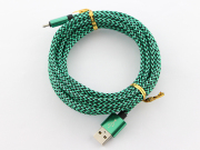 10Ft Long Braided Micro USB 2A Data Sync Charger Cable Cord For Smart Phones / PS4 XBOX ONE - Green