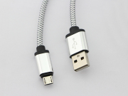 6ft 2m New Style Braided Micro USB 2A Data Sync Charger Cable Cord For Phones PS4 XBOX ONE - Silver 04