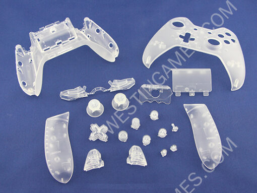 Replacement Complete Clear Housing Shell Case for XBOX ONE 3.5mm Jack Controller - Transparent White