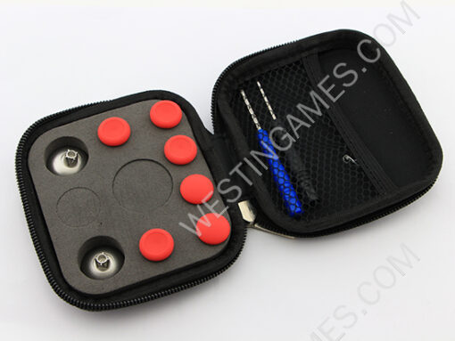 8Pcs Swap Thumbsticks Grips Metal Magnetic Stick Set for PS5 PS4 XBOX ONE Series X Switch Pro Controlle - Red - Image 7