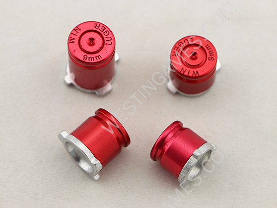 Metal ABXY Bullet Shell Buttons Mod Kit for XBOX ONE Controller Joystick - Red