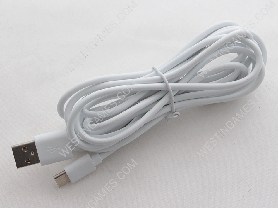 10ft 3m Type-C USB 2A Data Sync Charging Cable Cord For Phones Switch - White