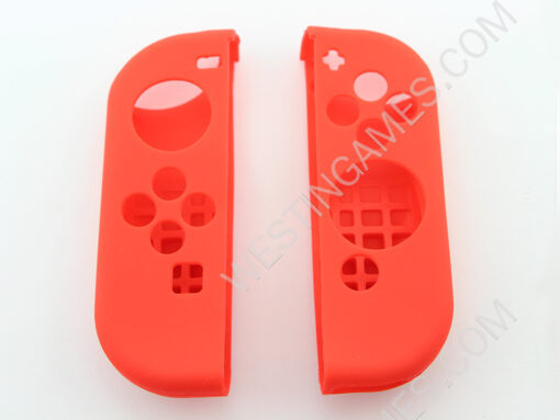 Protective Anti-Slip Soft Silicone Skin Case Set for NS Switch Joy-Con Controller - Red