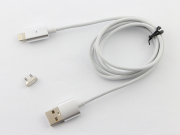 2in1 Magnetic Adapter Charger USB Data Charging Sync Cable For IOS iPhone Samsung Android - Silver 02