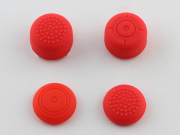 4-in-1 Silicone Thumbstick Joystick Higher Bouchon for NS Switch Joy-Con Controller - Red