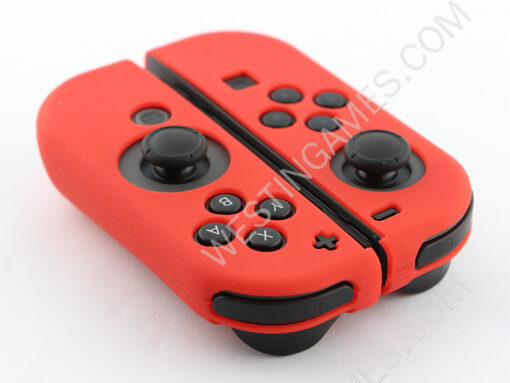 Protective Anti-Slip Soft Silicone Skin Case Set for NS Switch Joy-Con Controller - Red - Image 6