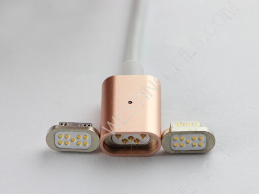 2in1 Magnetic Adapter Charger USB Data Charging Sync Cable For IOS iPhone Samsung Android - Gold - Image 3