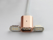 2in1 Magnetic Adapter Charger USB Data Charging Sync Cable For IOS iPhone Samsung Android - Gold 03