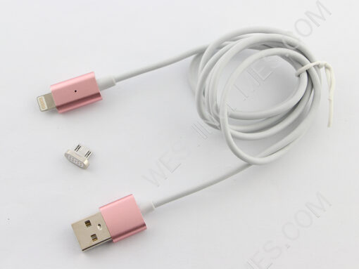 2in1 Magnetic Adapter Charger USB Data Charging Sync Cable For IOS iPhone Samsung Android Rose Gold - Image 2