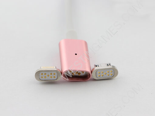 2in1 Magnetic Adapter Charger USB Data Charging Sync Cable For IOS iPhone Samsung Android Rose Gold - Image 3