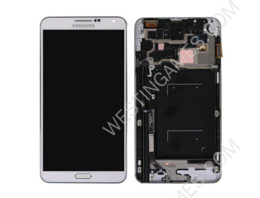 Full Original Samsung Note 3 N9006 LCD Screen +Touch Digitizer w/ Frame/Button Assembly -White
