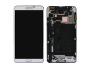 Full Original Samsung Note 3 N9006 LCD Screen +Touch Digitizer w/ Frame/Button Assembly -White