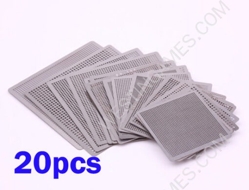 20PCS Directly Heat Rework BGA Reball Reballing Universal Stencil Template Kit