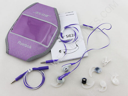 In-ear Sport Headphones with Mic and Voice Control fit iPhone iPod for Bose Sie2i Purple-White (A+) - Image 3