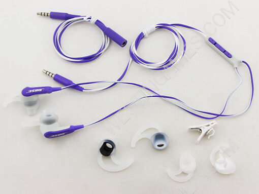 In-ear Sport Headphones with Mic and Voice Control fit iPhone iPod for Bose Sie2i Purple-White (A+) - Image 4