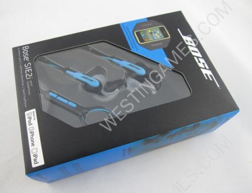 In-ear Sport Headphones with Mic and Voice Control fit iPhone iPod for Bose Sie2i Blue-Black (A+)