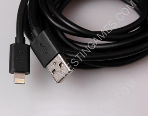 3m Belkin Lightning Charging Data Sync Cable for iPhone 5/5S/5C iPad Mini - Black - Image 2