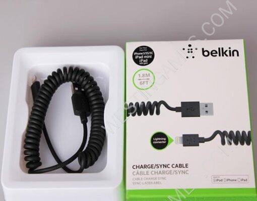 1.8m Belkin Lightning Charging Data Sync Cable for iPhone 5/5S/5C iPad Air - Black