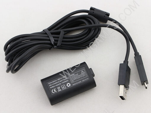 Play and Charge Rechargeable 1400 mAh Battery Kit for XBOX ONE Controller - Black - Image 2