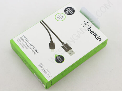 1.2m Belkin Lightning Charging Data Sync Cable for iPhone 5/5S/5C/6 iPad Mini - Black - Image 2