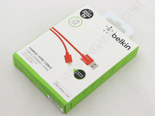 1.2m Belkin Lightning Charging Data Sync Cable for iPhone 5/5S/5C/6 iPad Mini - Red - Image 3