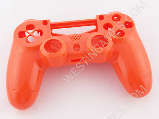 Replacement Top and Bottom Housing Shell Case for Playstation 4 PS4 Controller - Glossy Orange