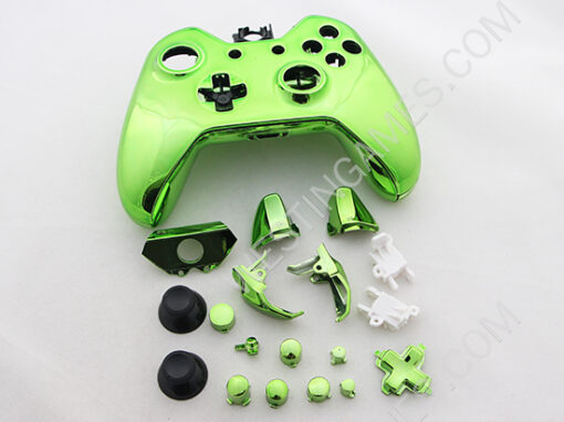 Full Mirror Chrome Housing Shell Case Replacement for XBOX ONE XB1 Wireless Controller - Green