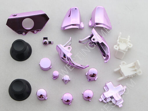Full Mirror Chrome Housing Shell Case Replacement for XBOX ONE XB1 Wireless Controller - Pink - Image 8
