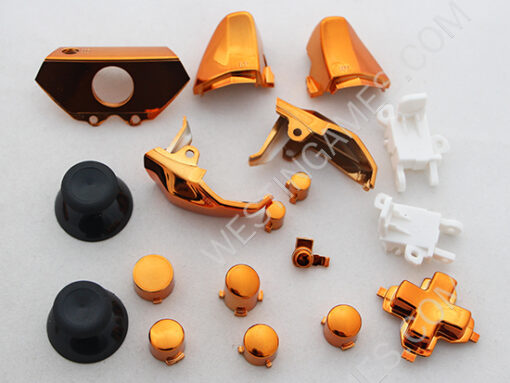 Full Mirror Chrome Housing Shell Case Replacement for XBOX ONE XB1 Wireless Controller - Orange - Image 8